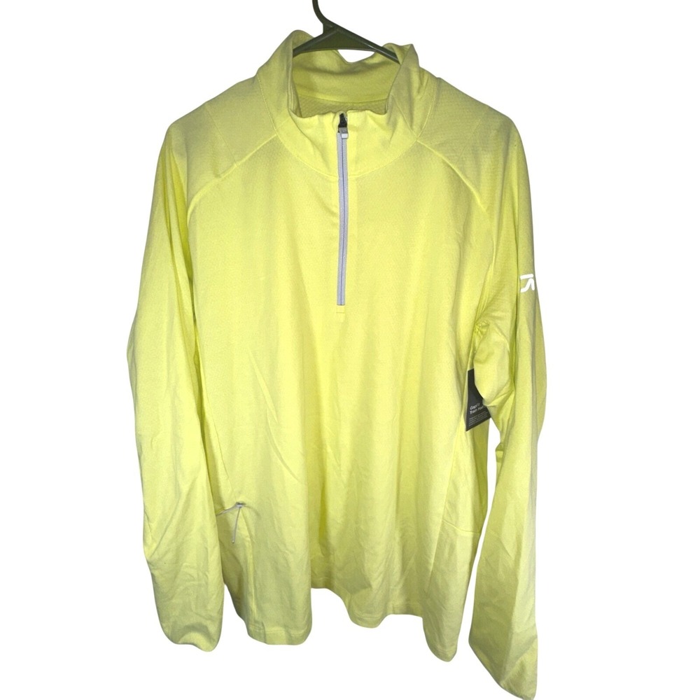 GapFit Mens Train Half Zip Pullover Neon Yellow‎ Moisture Wicking XL 715089-04-1